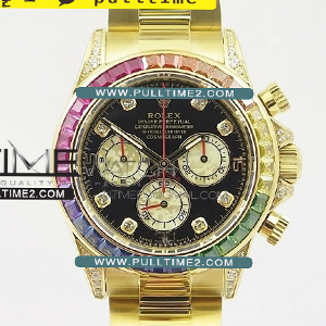 [무브선택] Rolex Daytona 116509 Rainbow YG BL Best Edition - 롤렉스 데이토나 레인보우 옐로우골드 베스트에디션 - RL1148