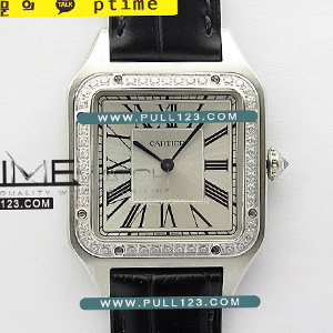 [Ronda quartz] Cartier Santos de Dumon Large 31.4mm SS/Diamonds F1 1:1 Best Edition - 까르띠에 산토스 뒤몽 다이아몬드 라지 남성용 베스트 에디션