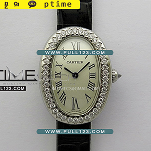 [SWISS QUARTZ] Cartier LBaignoire Watch Diamond Bezel SS AF Best Editionn - 까르띠에 베누아 베스트에디션
