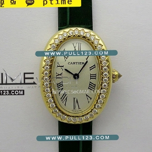 [SWISS QUARTZ] Cartier Baignoire Watch Diamond Bezel YG AF Best Edition - 까르띠에 베누아 베스트에디션
