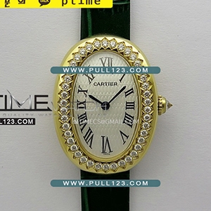 [SWISS QUARTZ] Cartier Baignoire Watch Diamond Bezel YG AF Best Edition - 까르띠에 베누아 베스트에디션