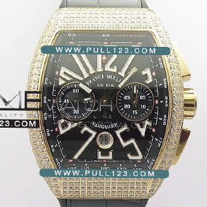 [7750 MOVE] Franck Muller Vanguard V45 Chrono RG pave crystals AB Best Edition - 프랭크뮬러 뱅가드 크르노 로즈골드 크리스탈 베스트에디션