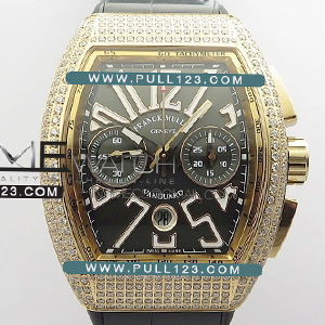 [7750 MOVE] Franck Muller Vanguard V45 Chrono RG pave crystals AB Best Edition - 프랭크뮬러 뱅가드 크르노 로즈골드 크리스탈 베스트에디션