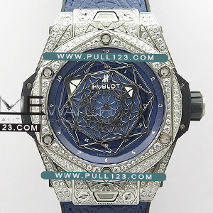 [HB1213] Hublot Big Bang Sang Bleu Ti V2 WW 1:1 Best Edition - 위블로 빅뱅 상 블루 티타늄 베스트에디션