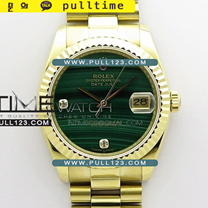 [2824 MOVE] Rolex DateJust 36mm YG Malachite Dial EDF Best Edition - 롤렉스 데이져스트 옐로우골드 오토매틱 베스트에디션