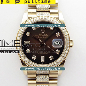 [2836 MOVE] Rolex DayDate 128239 36mm RG/Crystal BP President Bracelet Best Edition - 로렉스 데이데이트 로즈골드 주얼리 베스트에디션