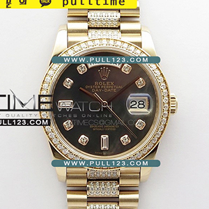 [2836 MOVE] Rolex DayDate 128239 36mm RG/Crystal BP President Bracelet Best Edition - 로렉스 데이데이트 로즈골드 주얼리 베스트에디션