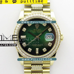 [2836 MOVE] Rolex DayDate 128239 36mm YG/Crystal BP President Bracelet Best Edition - 로렉스 데이데이트 옐로우골드 주얼리 베스트에디션