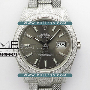 [2824 MOVE] Rolex DateJust 41mm SS 126334 904L Full Paved Diamonds BP Best Edition - 롤렉스 데이져스트 풀 다이아몬드 베스트에디션