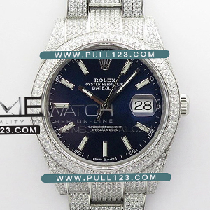 [2824 MOVE] Rolex DateJust 41mm SS 126334 904L Full Paved Diamonds BP Best Edition - 롤렉스 데이져스트 풀 다이아몬드 베스트에디션