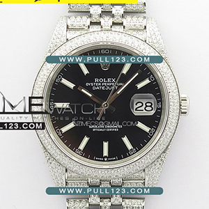 [2824 MOVE] Rolex DateJust 41mm 126334 Full Paved Diamonds 904L SS BP Best Edition - 롤렉스 데이져스트 오토매틱 베스트에디션