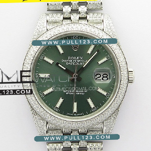 [2824 MOVE] Rolex DateJust 41mm 126334 Full Paved Diamonds 904L SS BP Best Edition - 롤렉스 데이져스트 오토매틱 베스트에디션