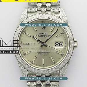 [2824 MOVE] Rolex DateJust 41mm 126334 Full Paved Diamonds 904L SS BP Best Edition - 롤렉스 데이져스트 오토매틱 베스트에디션