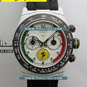 [4130 MOVE] Rolex Daytona DIW Ferrari White Carbon SONIC 1:1 Best Edition - 롤렉스 데이토나 페라리 콜라보 포지드카본 베스트에디션