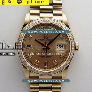 [2836 MOVE] Rolex DayDate 36mm 128345 904L RG Gain Weight KF 1:1 Best Edition - 로렉스 데이데이트 베스트에디션 무게추가버전